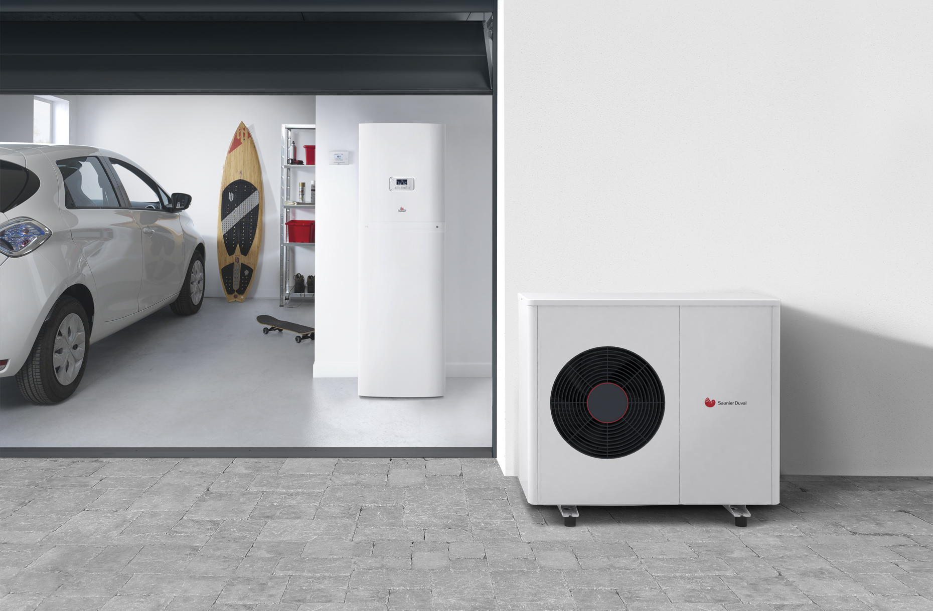 pompa ciepła w garażu