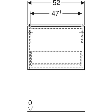 Szafka pod umywalkę kompaktową iCon, z jedną szufladą 52 cm x 41,5 cm x 30,7 cm, lava / lakierowany matowy, lava / matowy