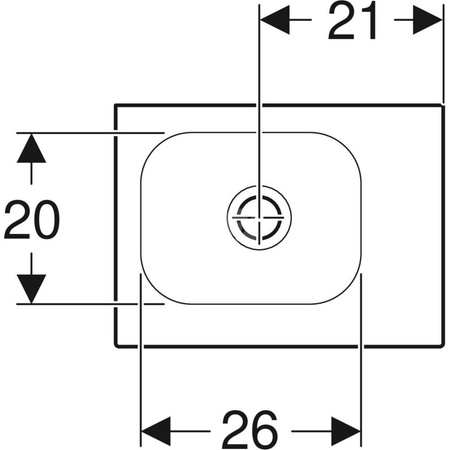 Umywalka iCon Light kompaktowa 38 cm, bez otworu, bez przelewu, z półką z prawej