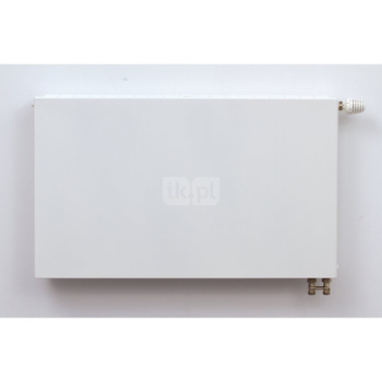 Grzejnik panelowy Design Style zasilany z dołu z wbudowanym zaworem termostatycznym, 807 W, 70 x 40 x 11,3, mocowanie typu L ko