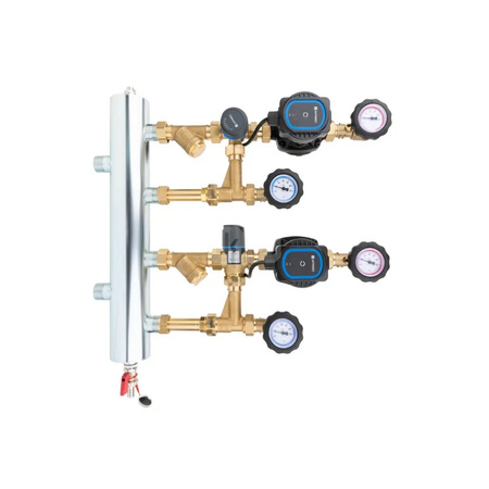 Zestaw mieszający ze sprzęgłem hydraulicznym BPS 961 AP, człon z zaworem obrotowym ARV 362 i termostatycznym ATM 561, pompy AFRISO APH