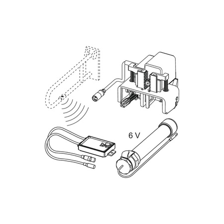 TECEplanus - mechanizm elektroniczny do stelaża podtynkowego WC o nr kat. 9300081, zasilany bateryjnie 6V, uruchamiany poprzez przycisk elektryczny montowany na poręczy - wersja bezprzewodowa