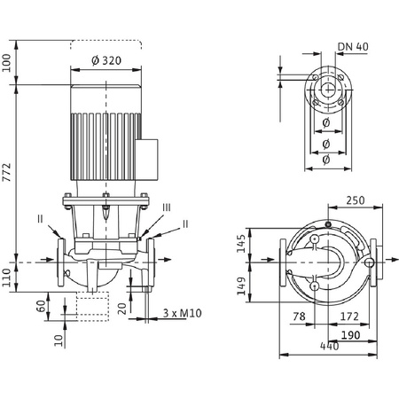 Pompa obiegowa WILO CronoLine-IL typu in-line z silnikiem znormalizowanym 50 Hz 2900obr/min