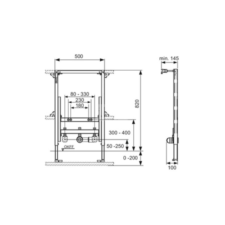 TECEprofil - uniwersalny stelaż pod bidet