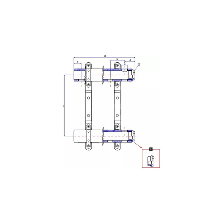 Rozdzielacz ogrzewania RUMET 50A 10 obwodowy