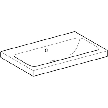 Umywalka iCon Light 75 cm, bez otworu, z przelewem,