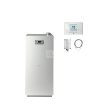 Pakiet - Kocioł gazowy jednofunkcyjny SAUNIER DUVAL Niedźwiedź Condens KKS48 kondensacyjny stojący 15.5-51.5kW + Czujnik temperatury zewnętrznej  + Czujnik c.w.u. NTC + Regulator EXACONTROL E7C + Drugie przyłącze powrotu