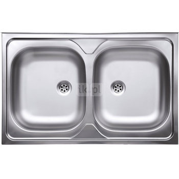 Zlewozmywak 2-komorowy 50x80, nakładany, LEN