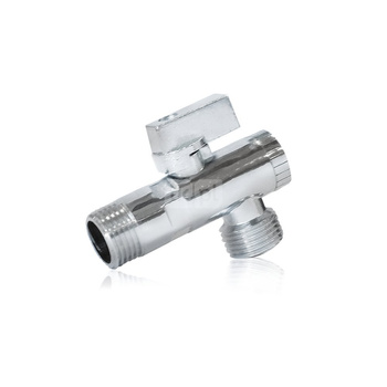 Zawór kulowy kątowy z filtrem 1/2x1/2 rączka plastikowa