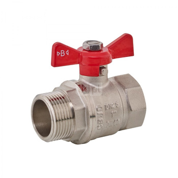 Kurek kulowy z motylkiem nakrętno-wkrętny 1-1/4"