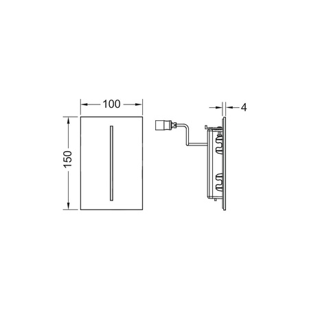 TECEfilo - mechanizm spłukujący elektroniczny do pisuaru U2, zasilanie 230/12 V, stal nierdzewna szczotkowana "anti-fingerprint"