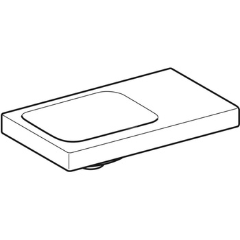 Umywalka iCon Light kompaktowa z powierzchnią odkładczą 53 cm, bez otworu, bez przelewu, z półką z prawej