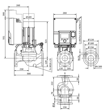 Pompa obiegowa WILO Stratos GIGA 2.0-I typu in-line z silnikiem znormalizowanym 50/60 Hz 1500obr/min