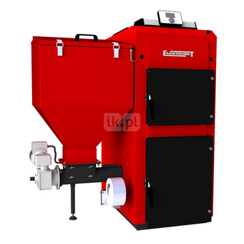 Kocioł EKO-KWP  V+  25 kW sterowany elektronicznie podajnik z lewej strony