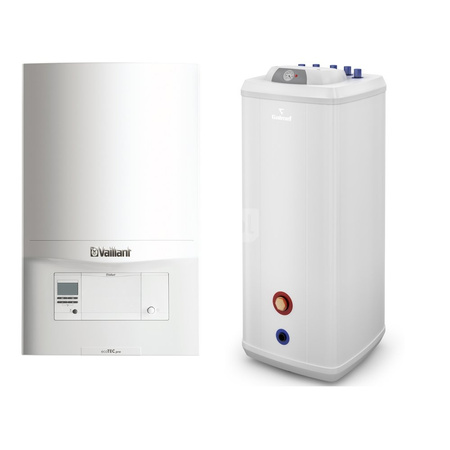 Pakiet - Kocioł gazowy jednofunkcyjny VAILLANT ecoTEC pro VC 146/5-3 kondensacyjny wiszący 5.9-15.3kW + Czujnik c.w.u. + Zasobnik c.w.u Vulcan 200L stojący