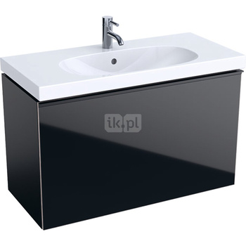 Dolna szafka pod umywalkę Acanto, B90, z jedną szufladą i jedną szufladą wewnętrzną, krótka, syfon oszczędzający przestrzeń, cza