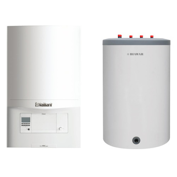 Pakiet - Kocioł gazowy jednofunkcyjny VAILLANT ecoTEC pro VC 186/5-3 kondensacyjny wiszący 5.7-20.0kW + Czujnik c.w.u.  + Zasobnik c.w.u Lindo 150L