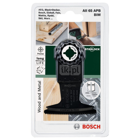 Brzeszczot BIM do cięcia wgłębnego Starlock AII 65 APB, Wood and Metal 40 x 65 mm