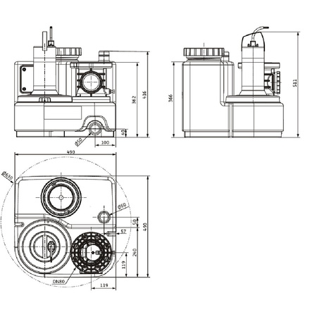 Pompa do ścieków WILO DrainLift SANI-S50 Hz / 5.4m³/h / 1.07W