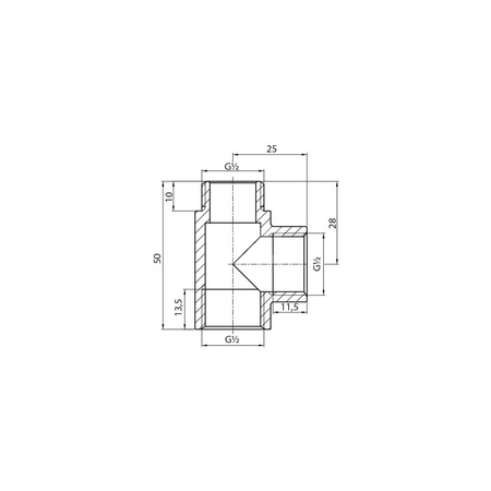 453 G1/2 ZWW PN16 Trójnik chromowany CuZn-C