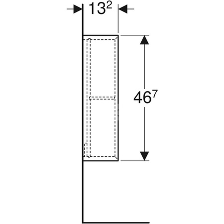 Regał iCon kwadratowy 45 cm x 46,7 cm x 13,2 cm Orzech włoski hickory / Melamina, struktura drewna