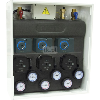 Zestaw mieszający PrimoBox AZB 365 w szafce, 3x zawór obrotowy z siłownikiem ARM 141