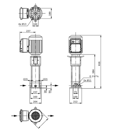 Wysokociśnieniowa pompa do wody w klasie IE4 Wilo-Helix VE 603-1/16/E/S