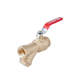 PHA-006 G3/4 WW PN30 DN20 Kurek kulowy z filtrem skośnym dławik II CuZn