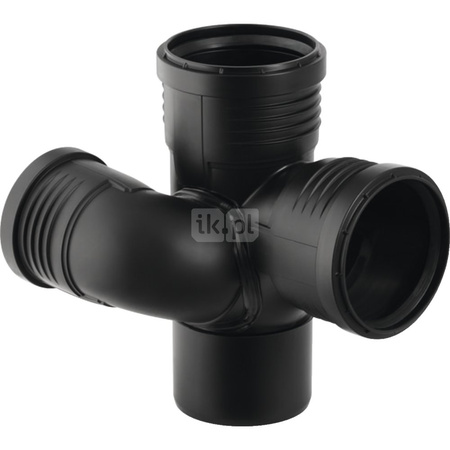 Złącze czwórnik GEBERIT Silent-PP 110mm x 75mm x 110mm x 110mm  (DN 100 x DN 70 x DN 100 x DN 100)