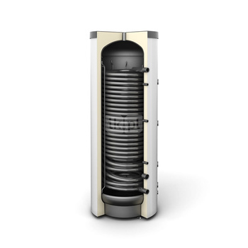 Zbiornik buforowy stojący GALMET SG(B) 300L, z wężownicą, izolacja: pianka poliuretanowa, kolor: skay biały