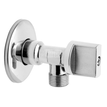 Zawór kulowy kątowy 1/2" x 3/8" z rozetą