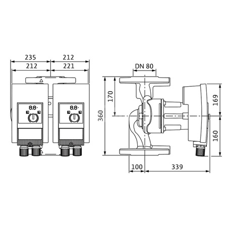 Pompa obiegowa WILO Yonos MAXO-D 80/0,5-6 PN6 wbudowana 1x230V 50/60 Hz