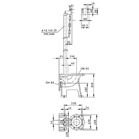 Akcesorium do pomp (stopa sprzęgająca), WILO - Stopa sprzęgająca z kolanem DN 80 - żeliwo