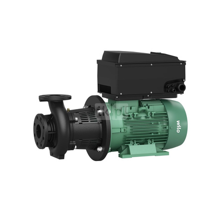 Pompa obiegowa Wilo-CronoBloc BL-E 40/130-3/2 IE4-S1 elektronicznie regulowana pompa dławnicowa o konstrukcji typu Inline z przyłączem kołnierzowym i automatycznym dopasowaniem wydajności.