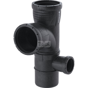 Narożny trójnik podwójny Geberit Silent-Pro 87.5° prawy d90