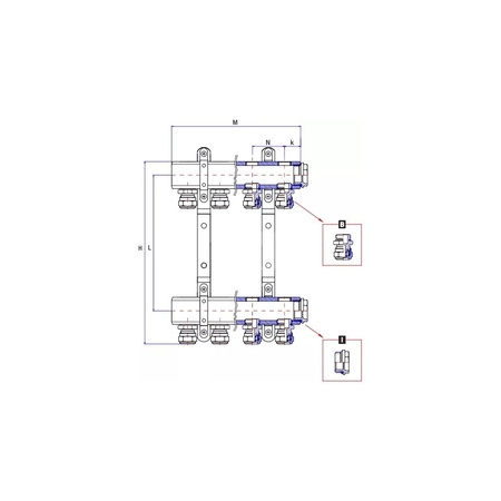 Rozdzielacz ogrzewania RUMET EKO45C 10 obwodowy