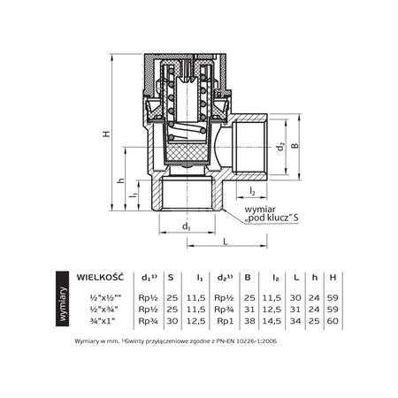 5002/V210-1 Zawór bezpieczeństwa do instalacji grzewczych 1/2" x 1/2" 1.5 bar