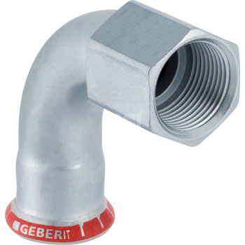 Kolano Geberit Mapress C-Stahl przejściowe 90° z gw.wewn. d22-Rp¾