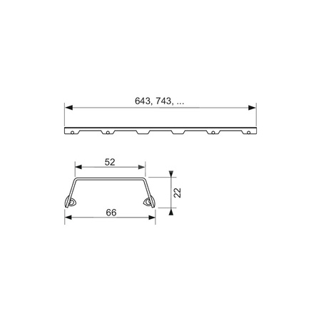 TECEdrainline - Ruszt prosty steel II 1000 mm, połysk