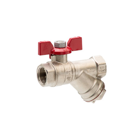 SENA zawór kulowy, mufowy z filtrem, 3/4 GW x 3/4 GW, uchwyt motylkowy