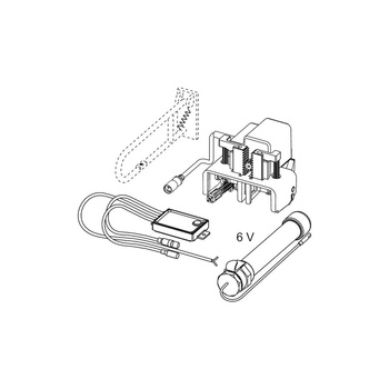 TECEplanus - mechanizm elektroniczny do stelaża podtynkowego WC o nr kat. 9300081, zasilany bateryjnie 6V, uruchamiany poprzez przycisk elektryczny montowany na poręczy - wersja przewodowa
