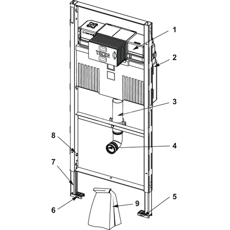 TECEprofil - stelaż podtynkowy do WC stojącego dla dzieci