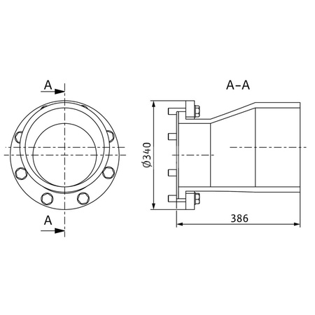 Króciec kołnierzowy DN 200/PE-HD 280x16