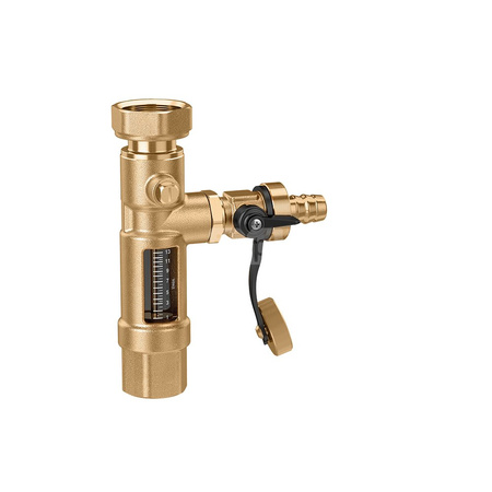 Zawór z przepływomierzem 1-13L/MIN z zaworem spustowym, 3/4"