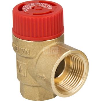 Zawór bezpieczeństwa do c.o. MS, 1,5 bar, Rp1/2" x Rp3/4"