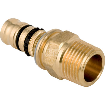 Złączka  GEBERIT  Mepla z gwintem zewn.  Mosiądz  x Mosiądz 26mm  DN 20 x 3/4'' (Końcówka wciskowa x Gwint zewnętrzny gazowy stożkowy)