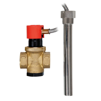 Temperaturowy zawór ochronny kotła TAS 2x GW G3/4 kapilara 1300 mm przyłącze tulei G1/2 max 100 kW