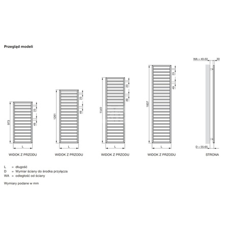 Grzejnik drabinkowy ZEHNDER Subway, 1579/600mm, kolor Biały, moc 750W