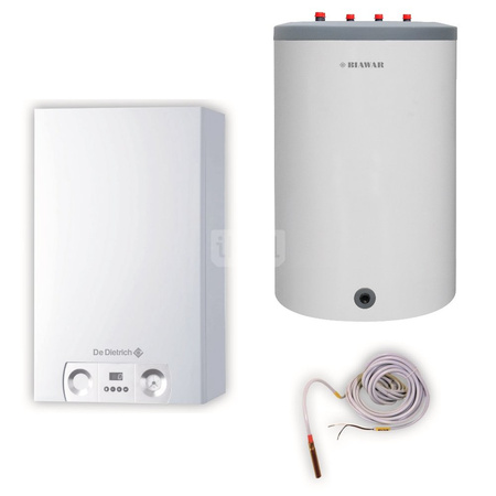 Pakiet - Kocioł gazowy jednofunkcyjny DE DIETRICH MCX 24 Plus kondensacyjny wiszący 6.3 - 25.0kW + Wymiennik Lindo 150 l + Czujnik c.w.u.