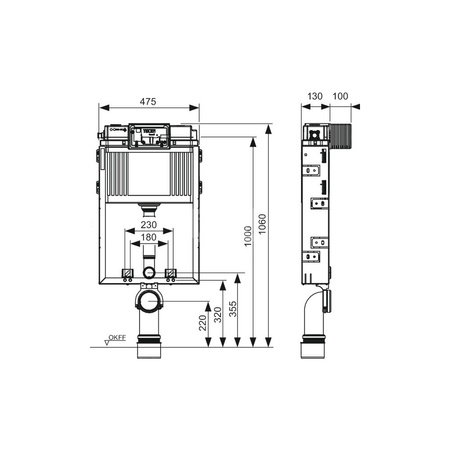 TECEbox - spłuczka podtynkowa do zabudowy na mokro ze spłuczką Uni